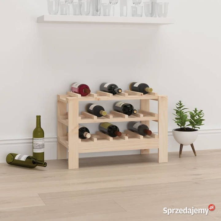 Stojak na wino 615x30x42 lite drewno sosnowe mazowieckie