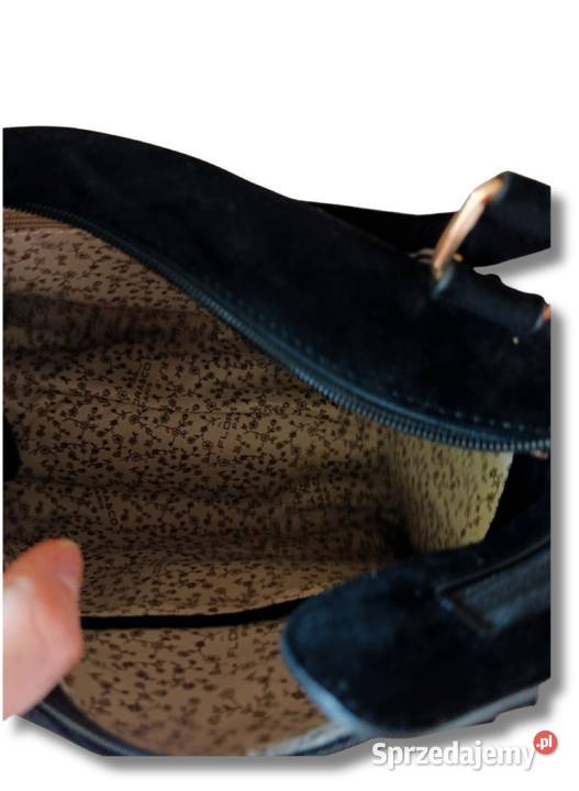 Torebka damska zamszowa shopperka noir pojemna wielkopolskie Żabiczyn