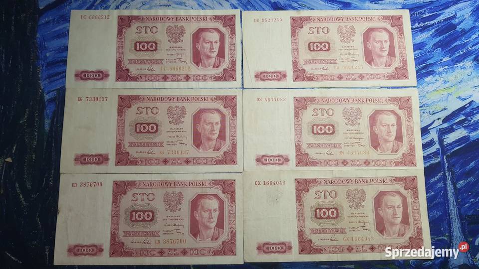 Polska Ludowa komplet banknotów 100 złotych 1948 Warszawa
