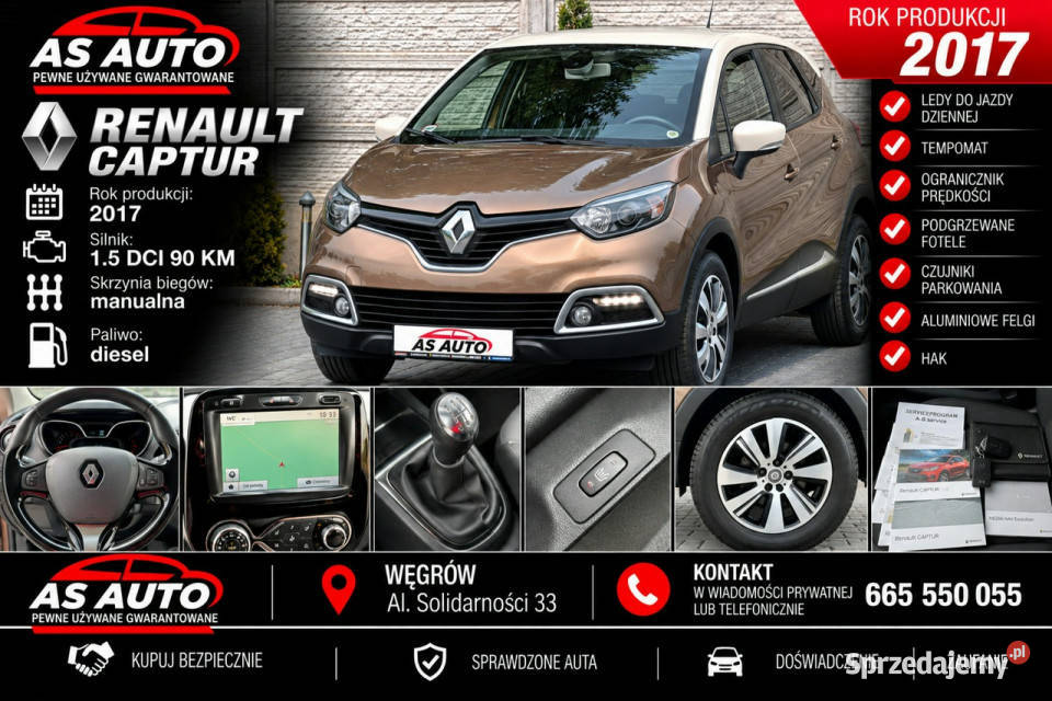 Renault Captur 15dCi 90 autoalarm Węgrów