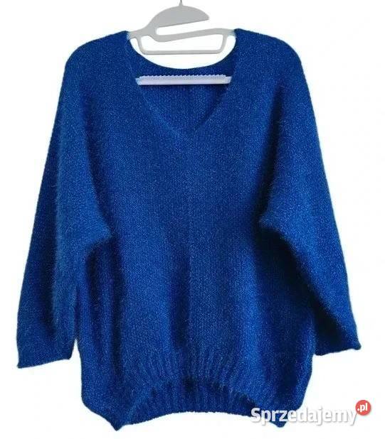 Sweter w kolorze chabrowym z super składem Wkładane przez głowę  Wejherowo