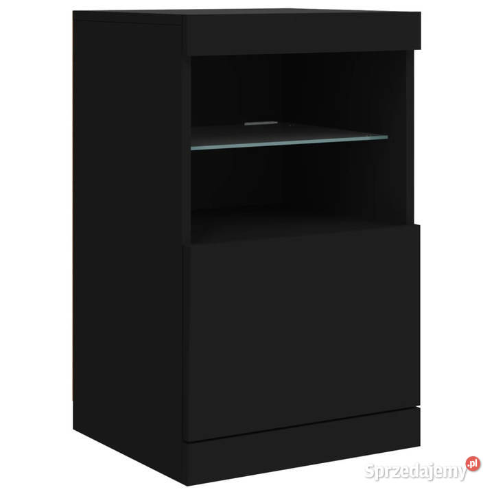 Szafka z oświetleniem LED czarna 41x37x67