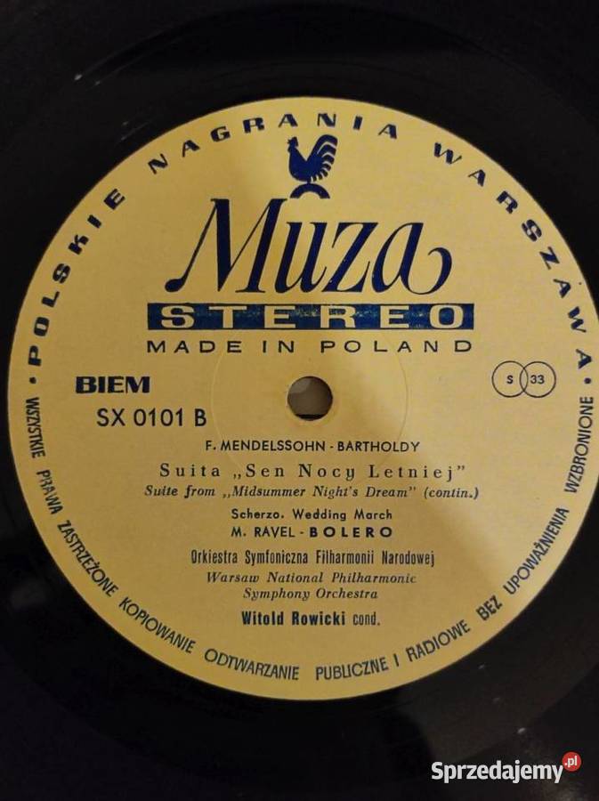 1960 Mendelssohn Ravel bolero sen nocy letniej płyta winylowa Kielce