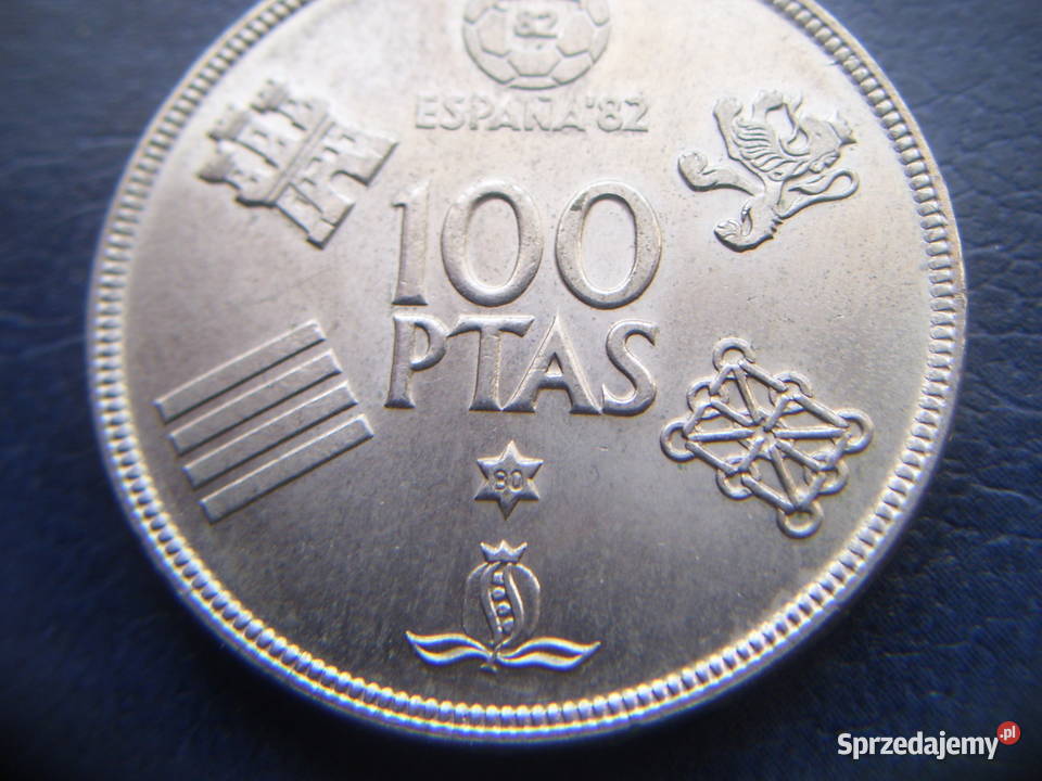 Stare monety 100 peset 1980 Mundial Hiszpania Numizmatyka podkarpackie Lesko sprzedam