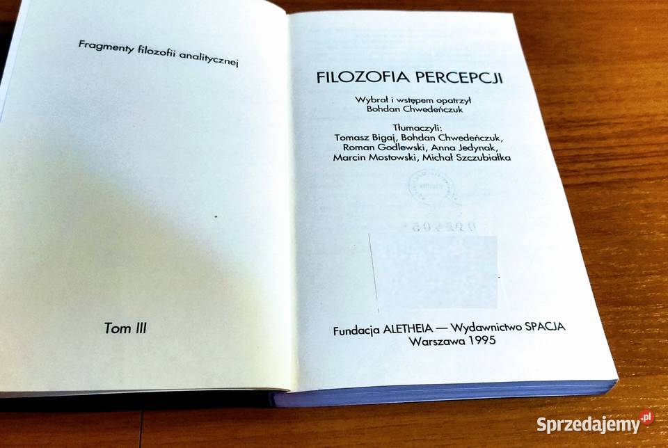 Filozofia percepcji wybrał Chwedeńczuk aut Ayer Gdańsk sprzedam