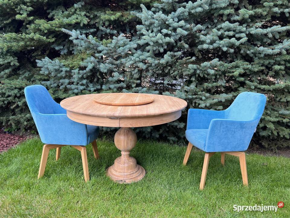 Stół dębowy okrągły rozkładany Stoły Kętrzyn