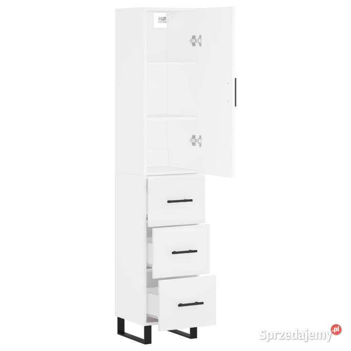 Wysoka szafka biała 345x34x180 materiał Pozostałe Warszawa