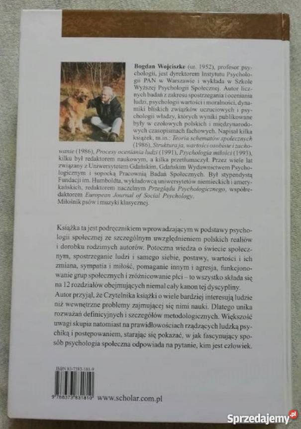 CZŁOWIEK WŚRÓD LUDZI ZARYS PSYCHOLOGII Zielona Góra sprzedam