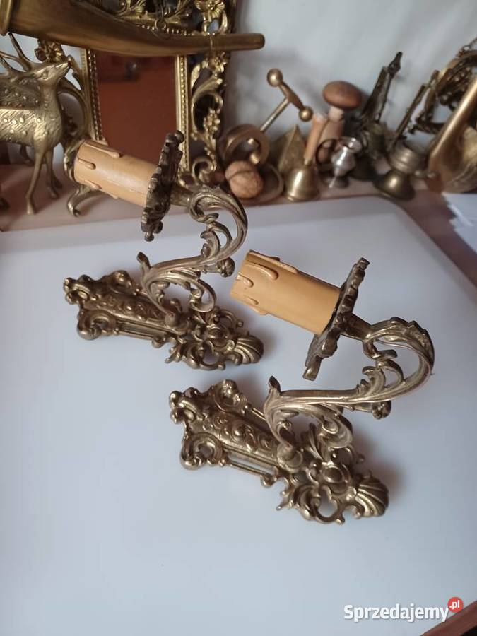 Komplet dwóch pięknych masywnych mosiężnych Poznań sprzedam