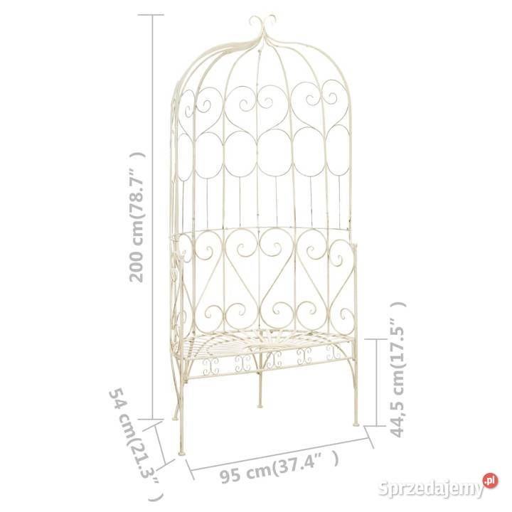 vidaXL Ławka ogrodowa 95 żelazo antyczna biel Ogród Warszawa