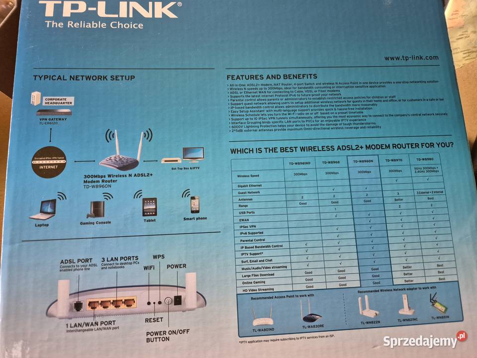 bezprzewodowy routermodem ADSL2 standard N Poznań