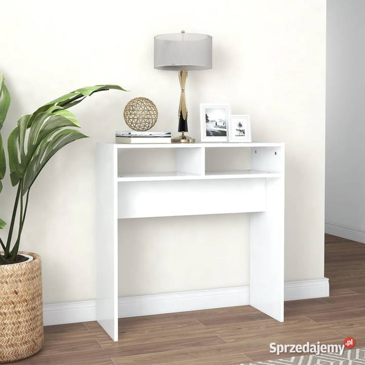 Stolik konsolowy biały 78x30x80 materiał Warszawa
