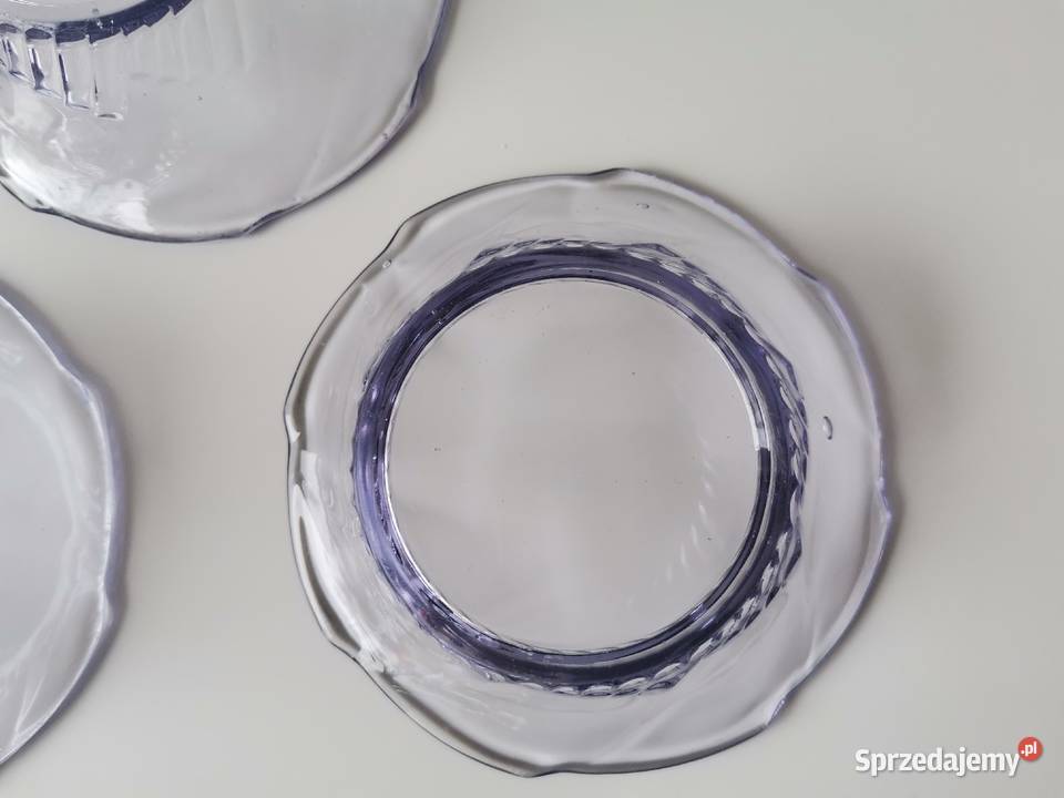 Stare fioletowe 4 miseczki szkło Art Deco Katowice