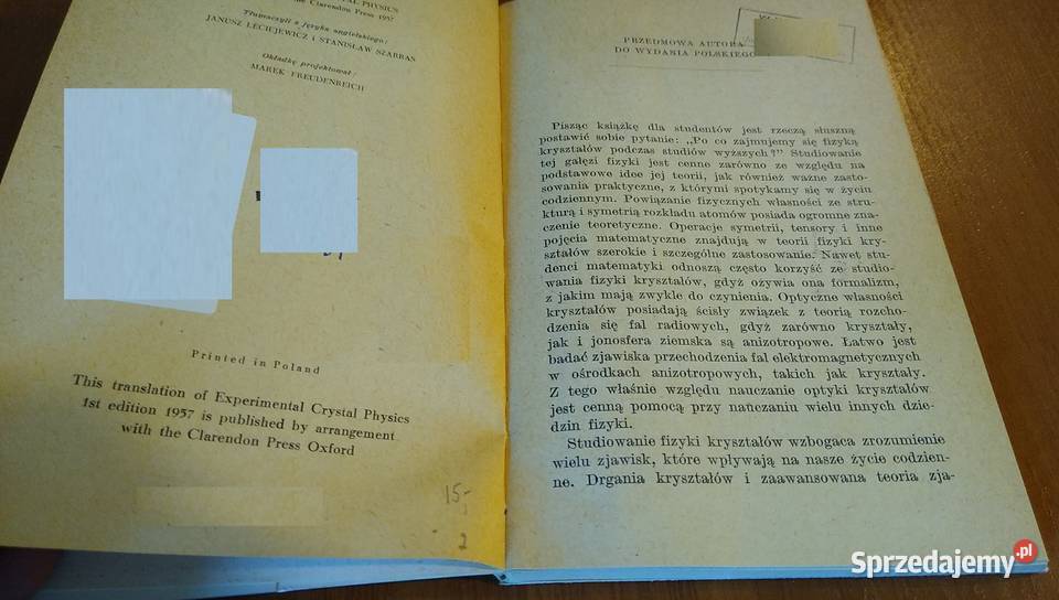 Doświadczalna fizyka kryształów W A Wooster Gdańsk sprzedam