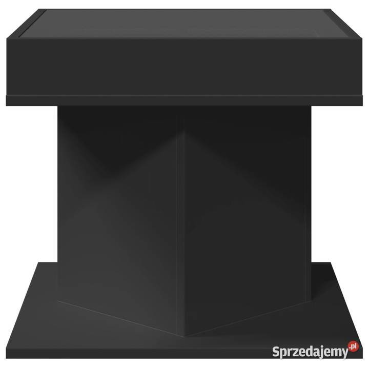 Stolik kawowy z LED czarny 50x50x45 materiał Warszawa