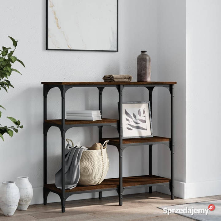 Stolik konsolowy brązowy dąb 80x29x75 WM834079 Stoły sprzedam