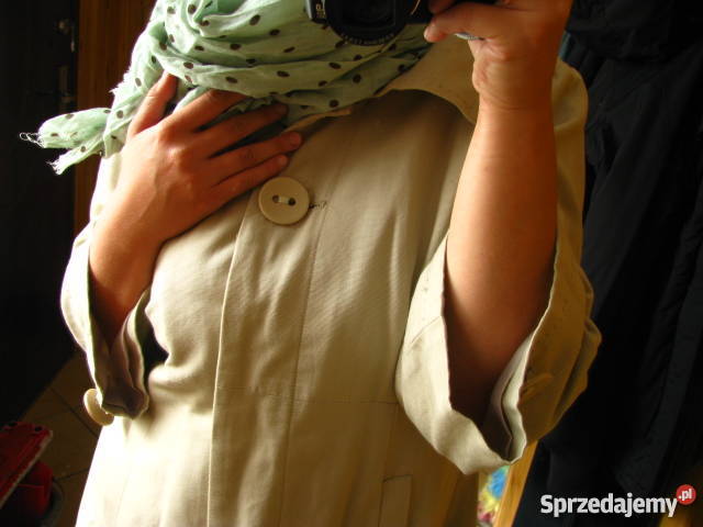 Beżowy płaszcz babydoll ZARA Vila Mango Promod Poznań