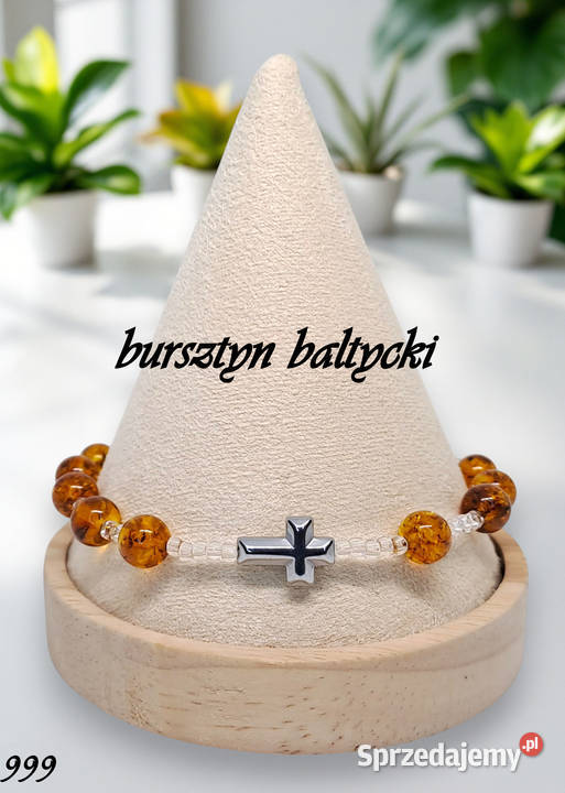 Bransoletka różaniec dziesiątka różańca BURSZTYN Warszawa