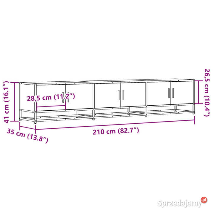 Szafka pod telewizor szary dąb sonoma 210x35x41 Warszawa sprzedam