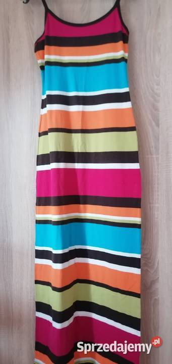 Sukienka letnia długa kolorowa w paskiRozmiar M Łódź