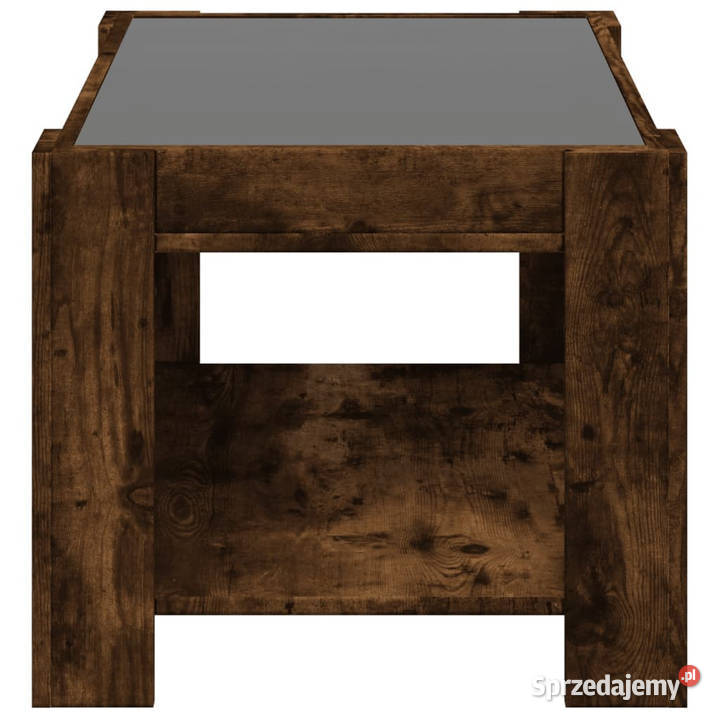 Stolik kawowy z LED opalany dąb 73x53x45 mazowieckie Warszawa sprzedam