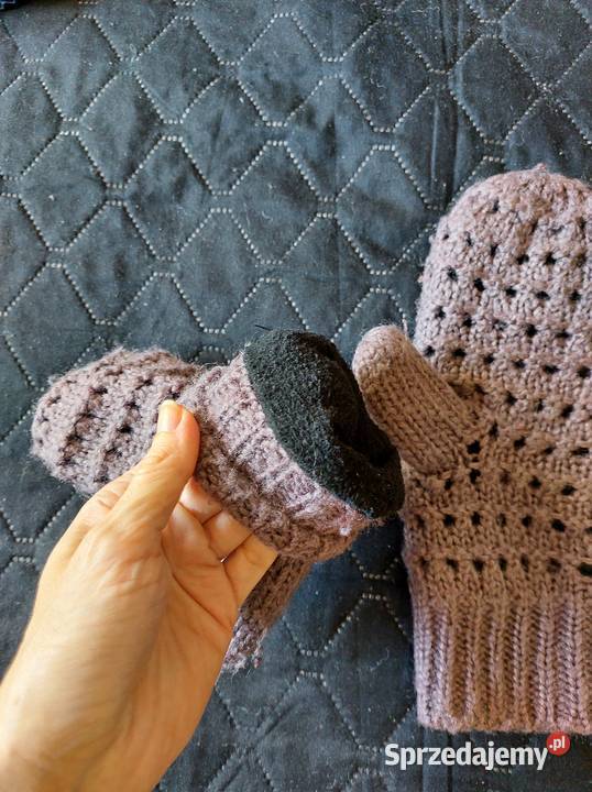 brązowe rękawiczki jednopalczaste damskie