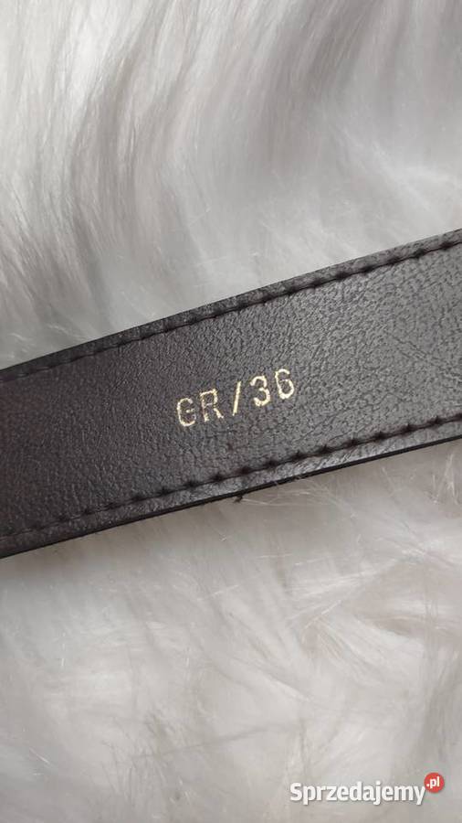 Beżowy pasek z zawieszką S styl vintage Skóra Ekologiczna Olkusz