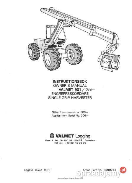 Valmet 901 911 892 955 harwester instrukcja Książki i Podręczniki