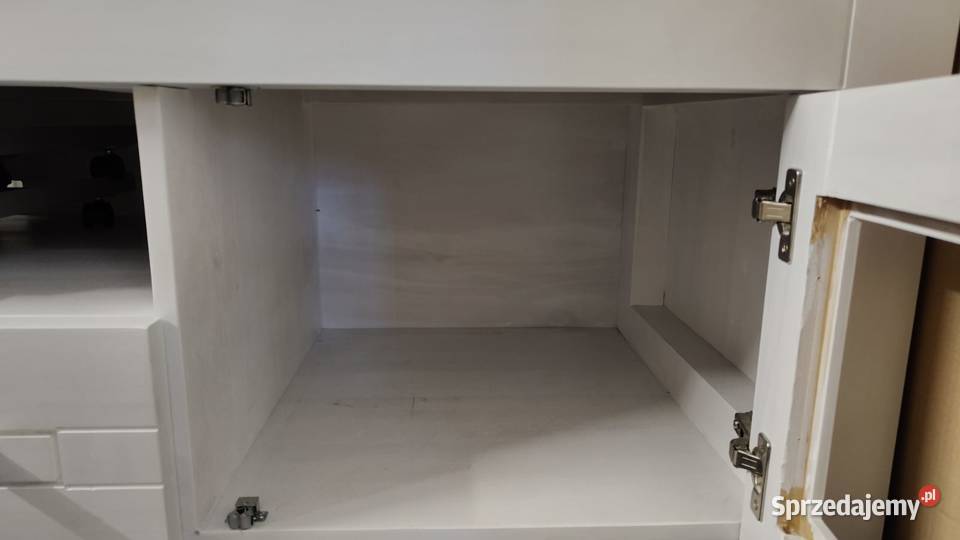 Drewniana szafka RTV pod telewizor biała mazowieckie