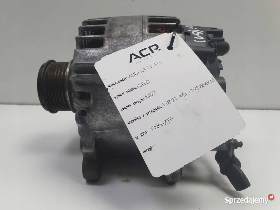 Audi A3 II 8P 16 TDI ALTERNATOR 03L903023A valeo