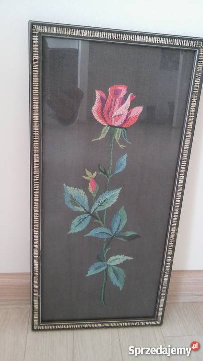 Haftowany obraz haft płaski rękodzieło cudo na odcienie szarości