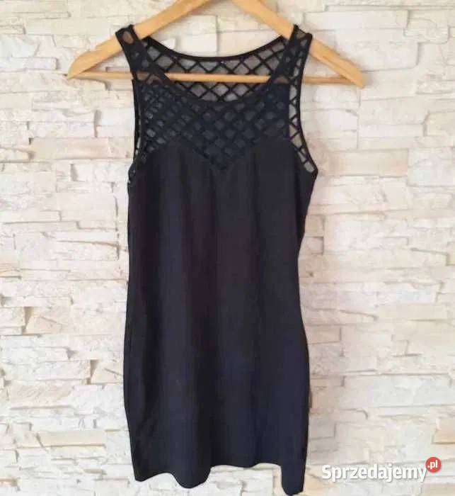 Czarny zestaw 2x sukienka i koszula z odkrytymi Kraków