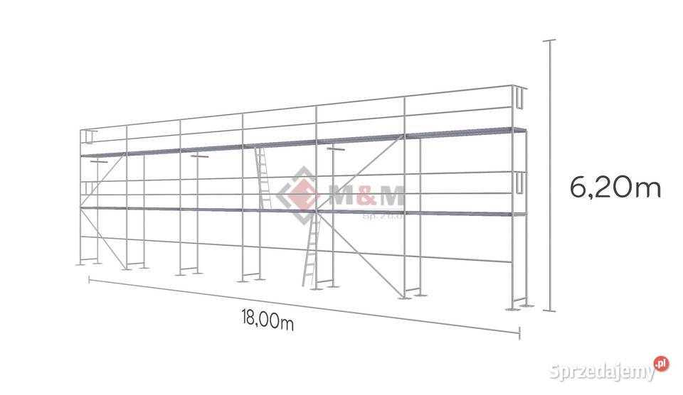Zestaw 1116m2 Rusztowanie 18x62m Ramy stalowe 2m Stare Siołkowice