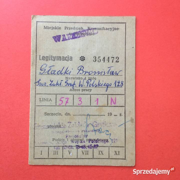 2038 Legitym Miejskiego PrzedsiębKomunikacji