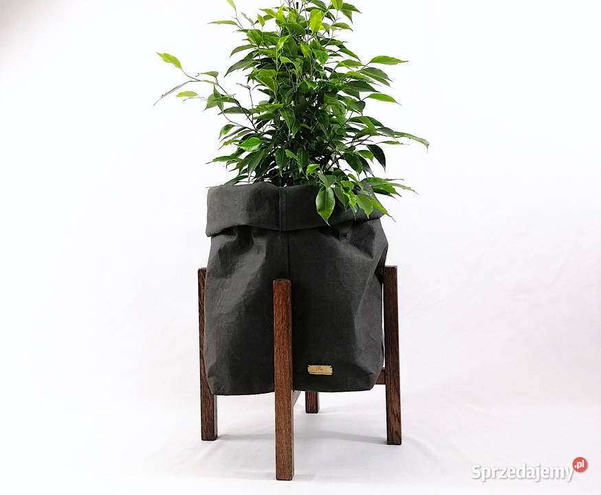 Stojaki drewniane lity dąb nowoczesne kwietniki odcienie brązowego małopolskie Kraków