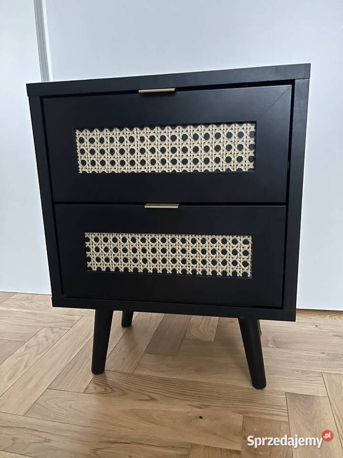 Szafka nocna 2 szuflady opoco Czarna beliani
