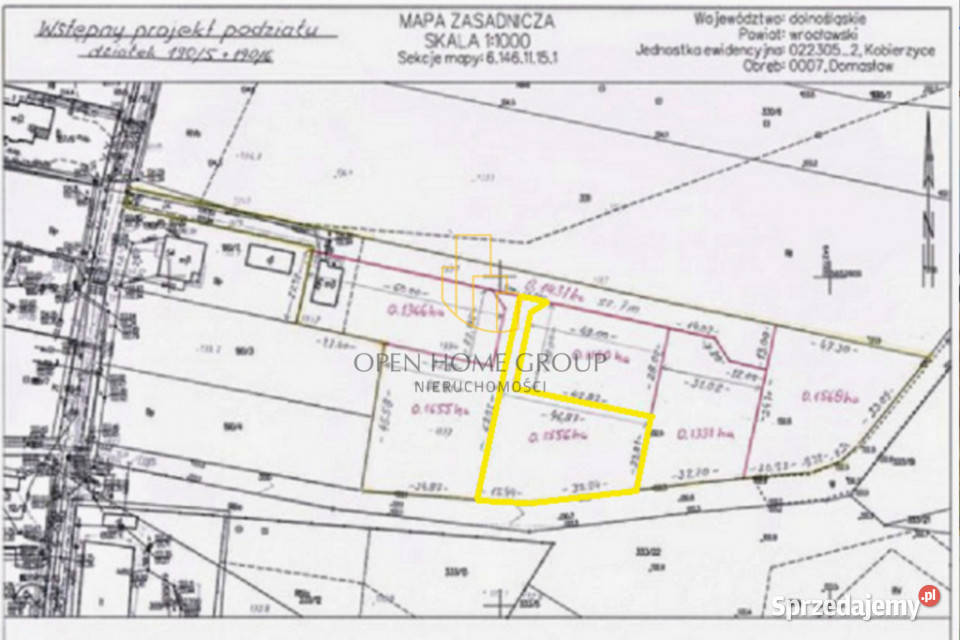 Domasław Bielany działka budowlana 1550 m2 dolnośląskie