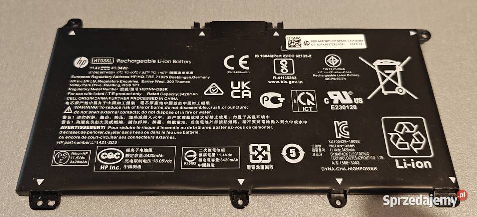 Bateria HP 3cell 41W 36A L11119855 podkarpackie Orły