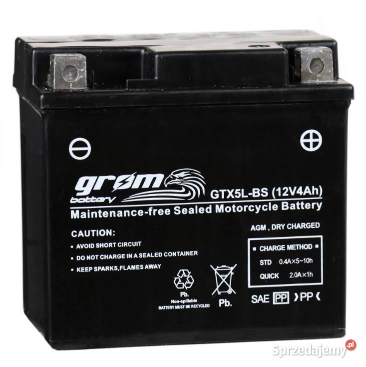 Akumulator motocyklowy GROM GTX5LBS YTX5LBS 12V Starogard Gdański