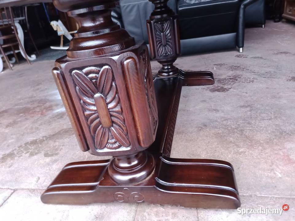 Duże biurko kompletne odnowione Dąb ciemny śląskie Kozy sprzedam