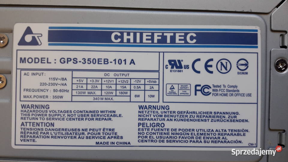 Zasilacze komputerowe różne modele Warszawa