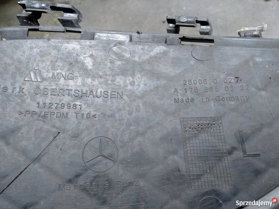 Mercedes W176 kratka zderzaka lewy przód z Pilzno