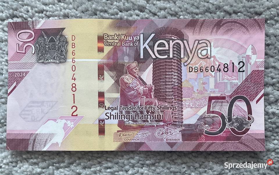 Banknot 50 szyling kenijski kolekcjonerski KENYA kujawsko-pomorskie Bydgoszcz