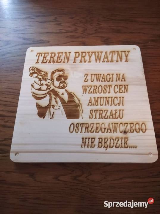 tablica ostrzegawcza informacyjna drewno Czechowice-Dziedzice