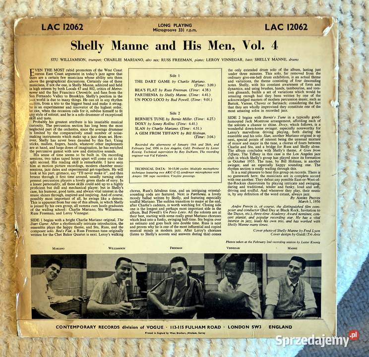 Shelly Manne His Men Contemporary Swinging Płyty i kasety zachodniopomorskie Szczecin