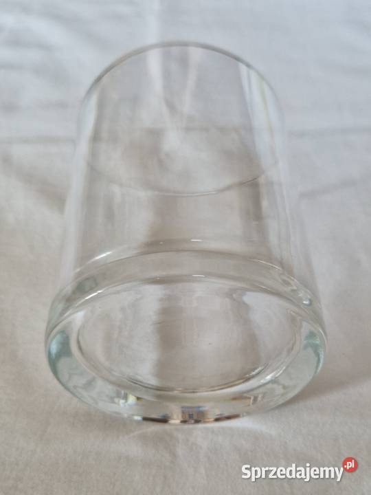 Wazon niski cylinder szklany grube dno przezroczysty