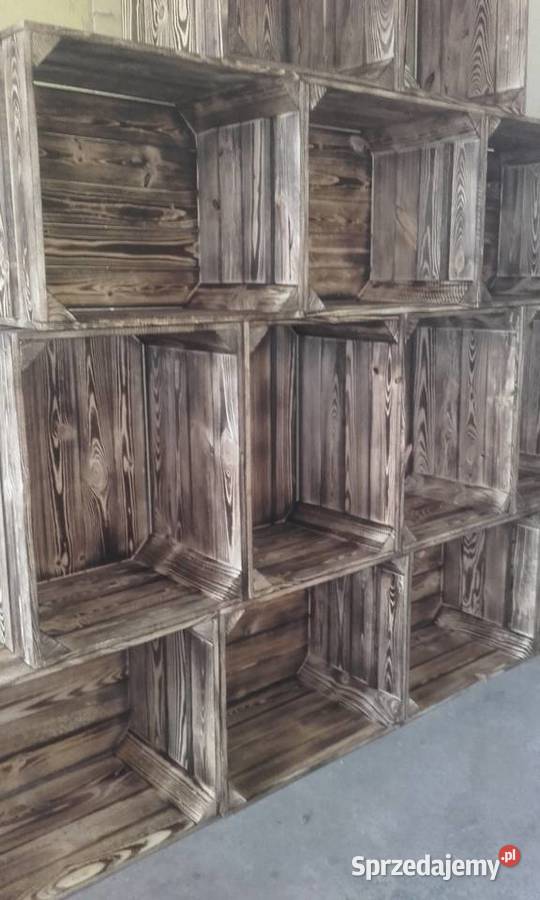 Skrzynka drewniana NUMER2 opalana szlifowana 40cm Warszawa