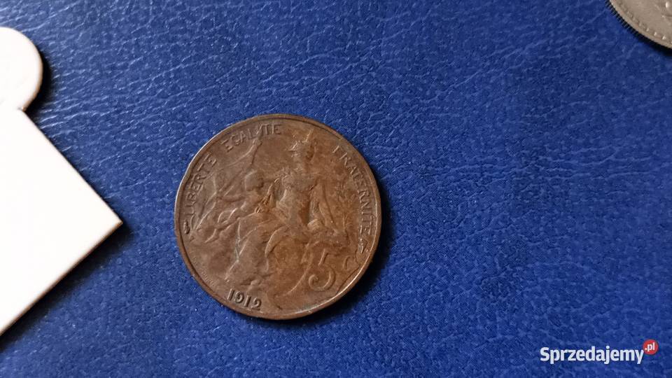 Stare monety 5 centym 1912 Francja Antyki, Sztuka, Kolekcje podkarpackie Lesko sprzedam