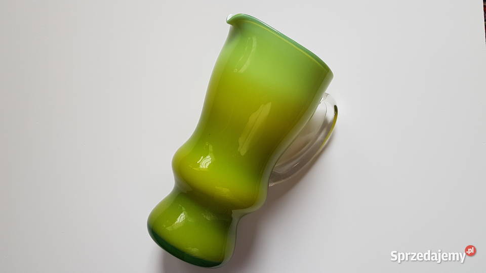 Duży stary dzban dzbanek kolorowe szkło PRL śląskie Dąbrowa Górnicza sprzedam