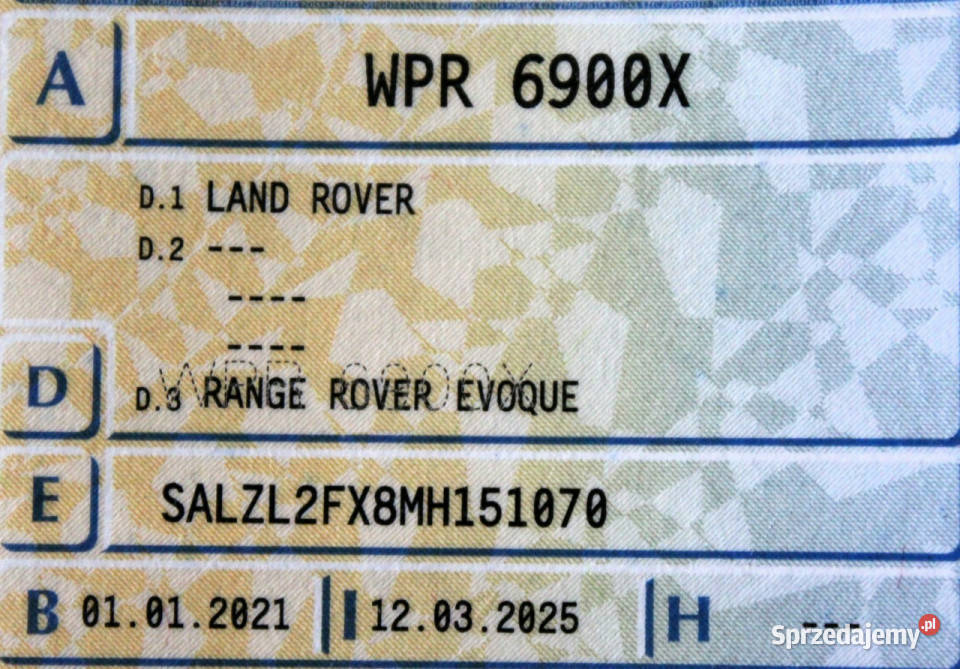 Land Rover Range Rover Evoque RDynamic 4x4 250 Range Rover Evoque Sokołów